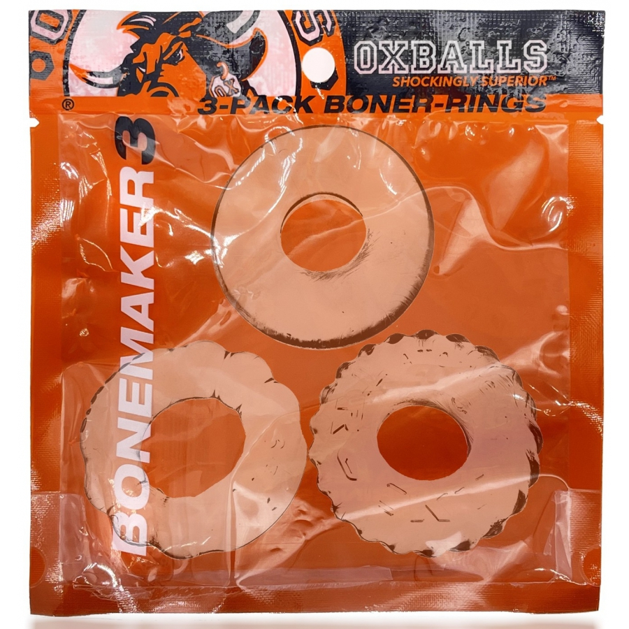 Lot De 3 Cockrings Oxballs BONEMAKER Transparents 2 Lot De 3 Cockrings Oxballs BONEMAKER Transparents â Image 2
