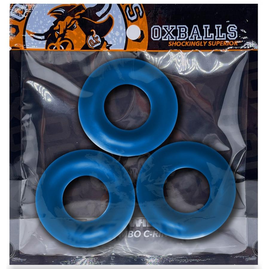 Lot De 3 Cockrings Oxballs FAT WILLY Bleus 2 Lot De 3 Cockrings Oxballs FAT WILLY Bleus – Image 2